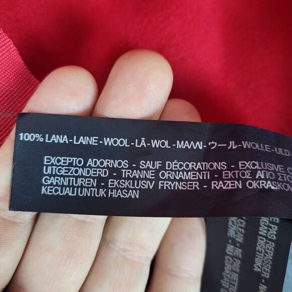 Zara Womens 100% Wool Wide Brim Hat Red Floppy Summer Sun Classic Fall Slouchy - Picture 6 of 6